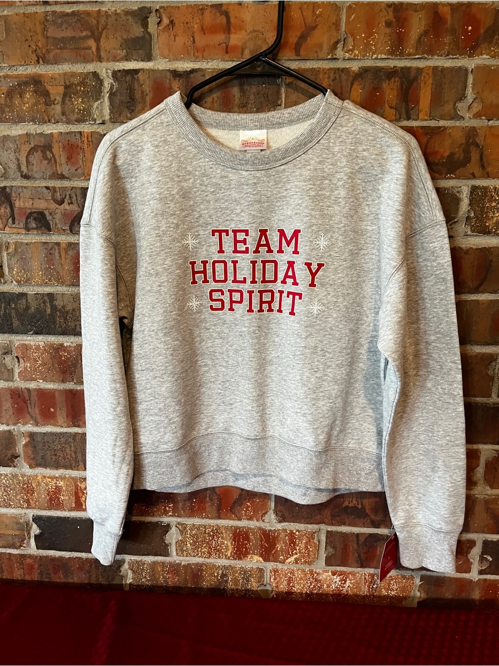 Wondershop Women's Gray “Team Holiday Spirit" Size:S Sweatshirt NWT